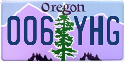 OR license plate 006YHG
