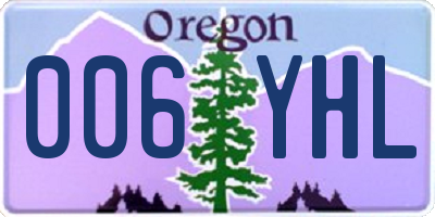 OR license plate 006YHL