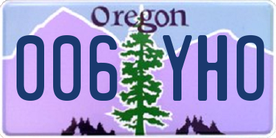 OR license plate 006YHO