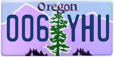 OR license plate 006YHU