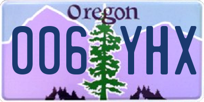 OR license plate 006YHX
