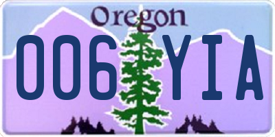 OR license plate 006YIA