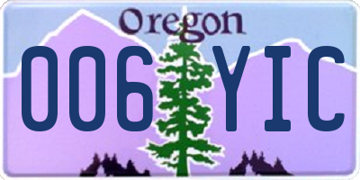 OR license plate 006YIC