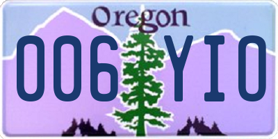 OR license plate 006YIO