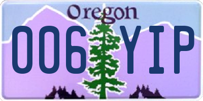 OR license plate 006YIP