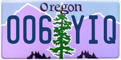 OR license plate 006YIQ