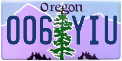 OR license plate 006YIU