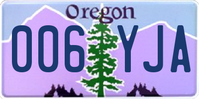 OR license plate 006YJA