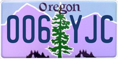 OR license plate 006YJC