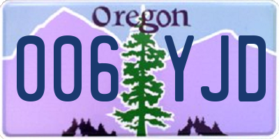 OR license plate 006YJD