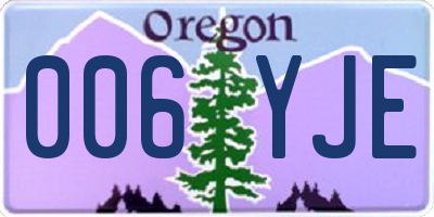 OR license plate 006YJE