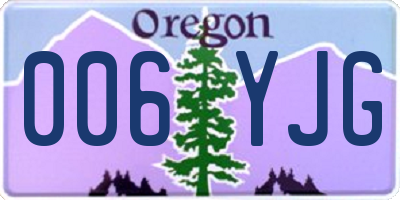 OR license plate 006YJG
