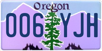 OR license plate 006YJH