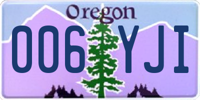 OR license plate 006YJI