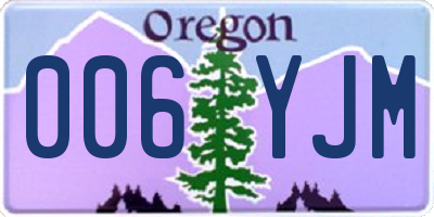 OR license plate 006YJM