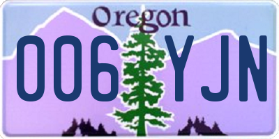 OR license plate 006YJN