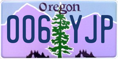 OR license plate 006YJP