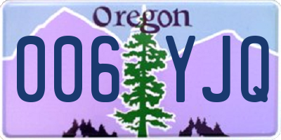 OR license plate 006YJQ