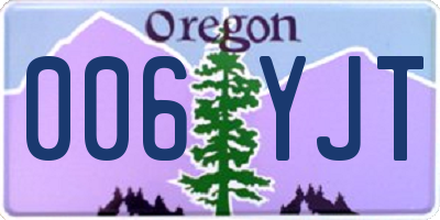 OR license plate 006YJT