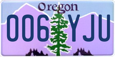 OR license plate 006YJU