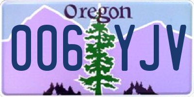 OR license plate 006YJV
