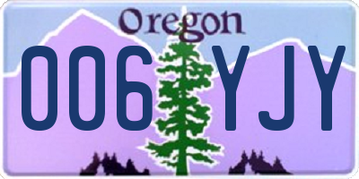 OR license plate 006YJY