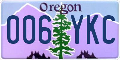 OR license plate 006YKC
