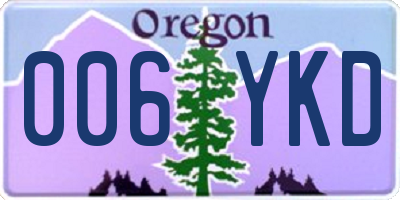 OR license plate 006YKD