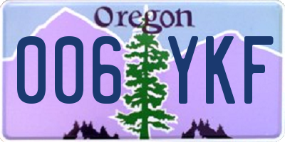 OR license plate 006YKF