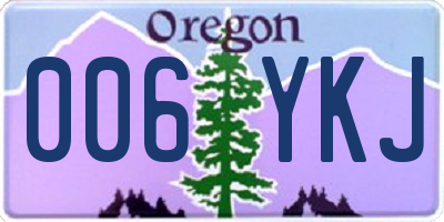 OR license plate 006YKJ