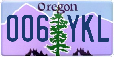 OR license plate 006YKL