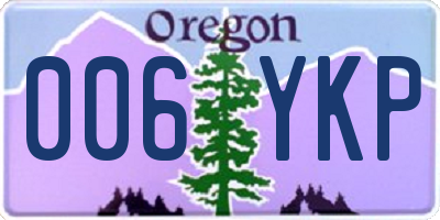 OR license plate 006YKP