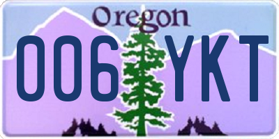 OR license plate 006YKT