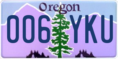 OR license plate 006YKU