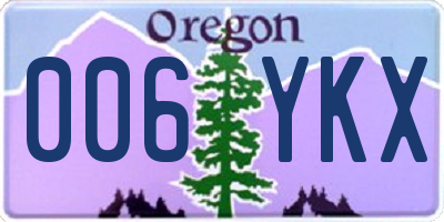 OR license plate 006YKX