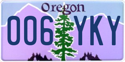 OR license plate 006YKY