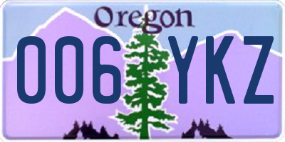 OR license plate 006YKZ