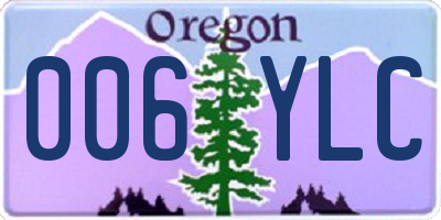 OR license plate 006YLC