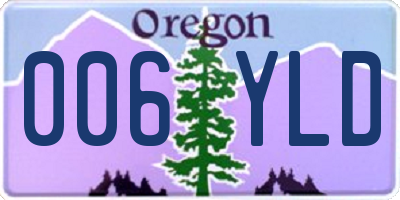 OR license plate 006YLD