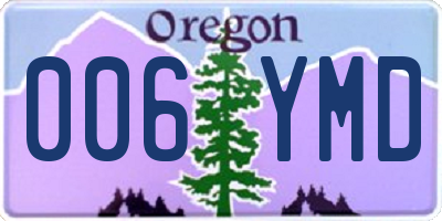 OR license plate 006YMD
