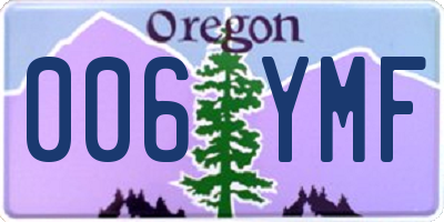 OR license plate 006YMF