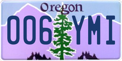 OR license plate 006YMI