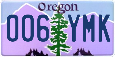 OR license plate 006YMK
