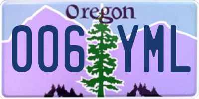 OR license plate 006YML
