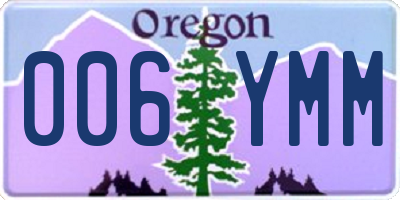 OR license plate 006YMM