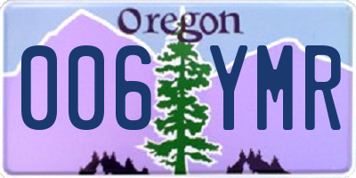 OR license plate 006YMR