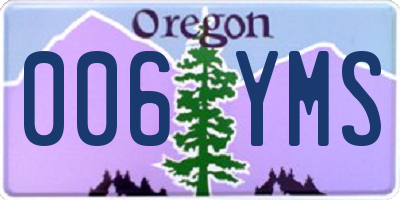 OR license plate 006YMS