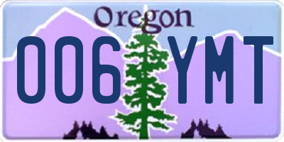 OR license plate 006YMT