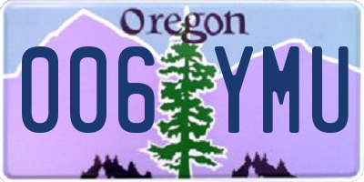 OR license plate 006YMU