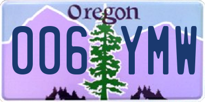 OR license plate 006YMW